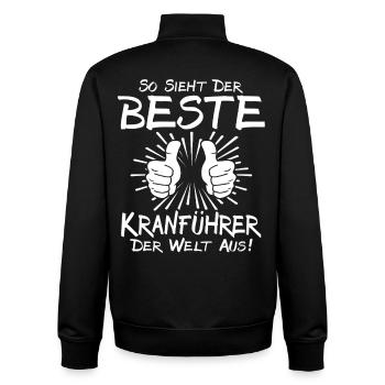 Best Crane Operator - Unisex Organic Zip Sweatshirt by Stanley/Stella - black - Back - AI Model Male 185 light (185cm)