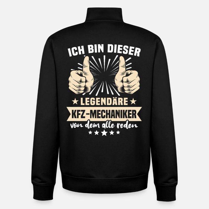 KFZ-Mechaniker Sprüche - Unisex Organic Zip Sweatshirt von Stanley/Stella - Schwarz