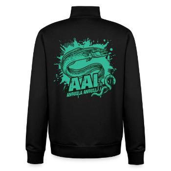 Eel – The Hunter of the Night - Unisex Organic Zip Sweatshirt by Stanley/Stella - black - Back - AI Model Male 185 light (185cm)