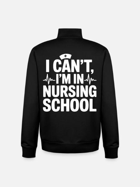 I can't I'm in nursing school - Unisex Organic Zip Sweatshirt by Stanley/Stella - black