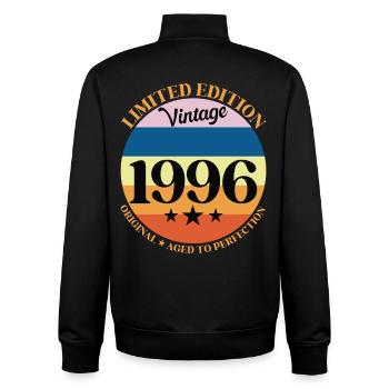 1996 Anniversaire Vintage Cadeau d'Anniversaire 96 - Sweat zippé unisexe en coton bio Stanley/Stella - noir - Dos - AI Model Male 185 light (185cm)