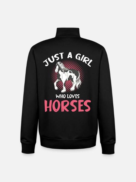 Mädchen liebt Pferde Motiv - Unisex Organic Zip Sweatshirt von Stanley/Stella - Schwarz