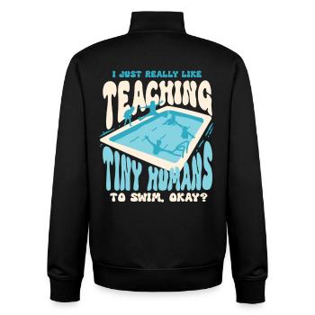 Schwimmlehrer Teaching Tiny Humans To Swim - Unisex Organic Zip Sweatshirt von Stanley/Stella - Schwarz - Hinten - AI Model Male 185 light (185cm)