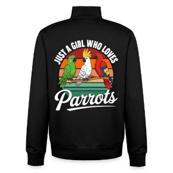 Retro Papageien Tropische Vögel Vintage  - Unisex Organic Zip Sweatshirt von Stanley/Stella - Schwarz - Hinten - AI Model Male 185 light (185cm)