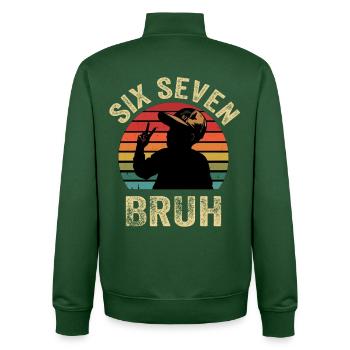 SechsSieben Bruh Retro Silhouette - Unisex Organic Zip Sweatshirt von Stanley/Stella - Flaschengrün - Hinten - AI Model Male 185 dark (185cm)