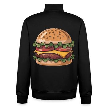 Frischer Burger Genuss - Unisex Organic Zip Sweatshirt von Stanley/Stella - Schwarz - Hinten - AI Model Male 185 light (185cm)