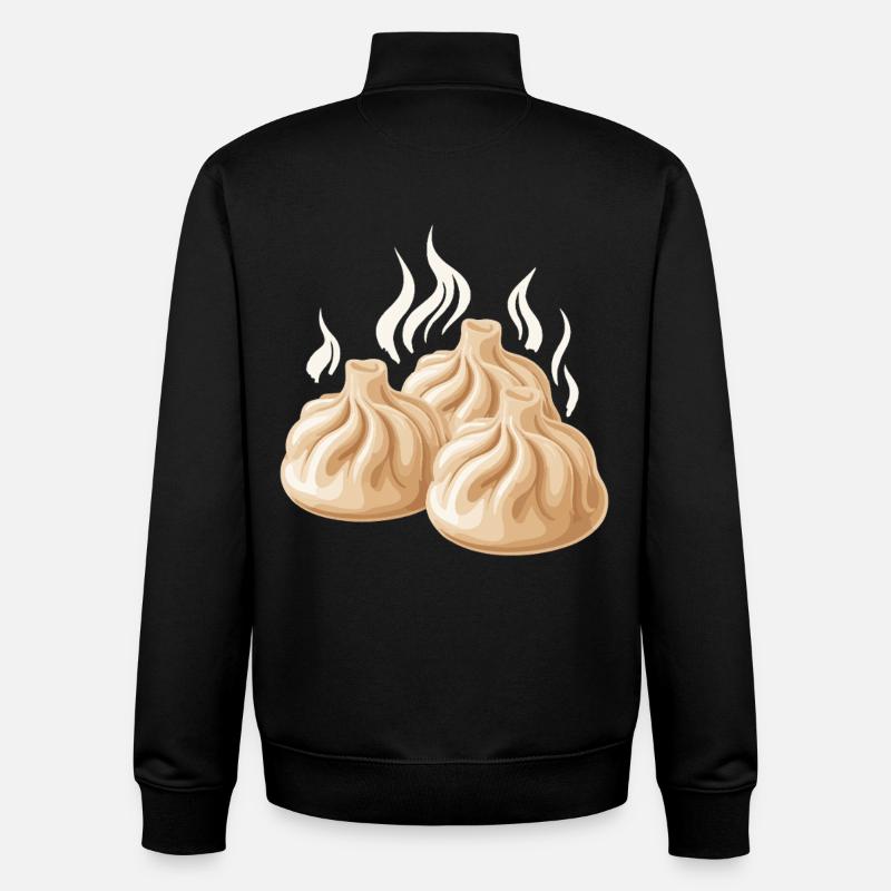Steaming dumpling design - Unisex Organic Zip Sweatshirt by Stanley/Stella - black