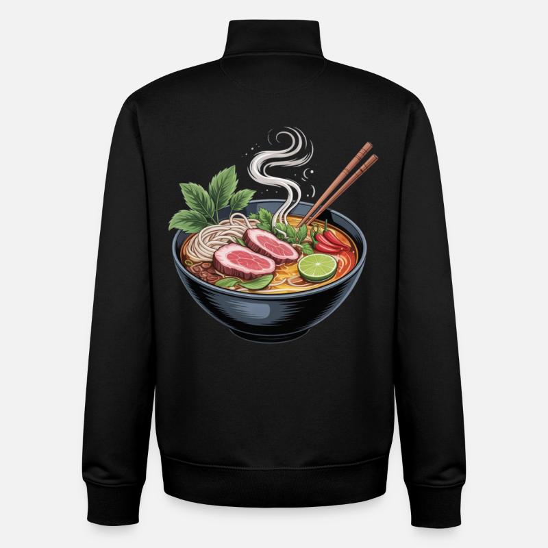 Ramen-Bowl mit Lamm und Limette - Unisex Organic Zip Sweatshirt von Stanley/Stella - Schwarz