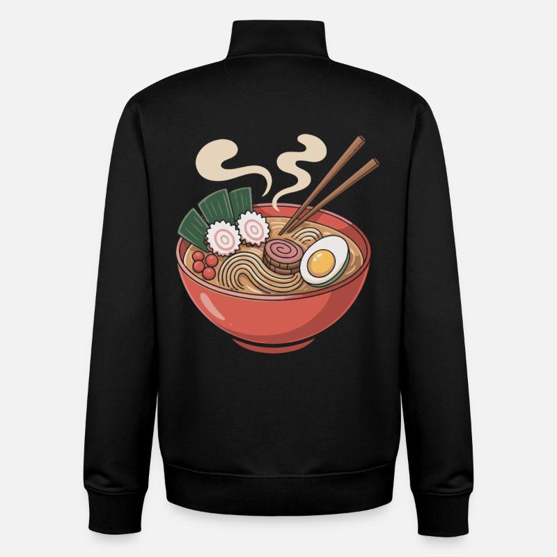 Ramen-Schüssel Nudeln und Ei - Unisex Organic Zip Sweatshirt von Stanley/Stella - Schwarz