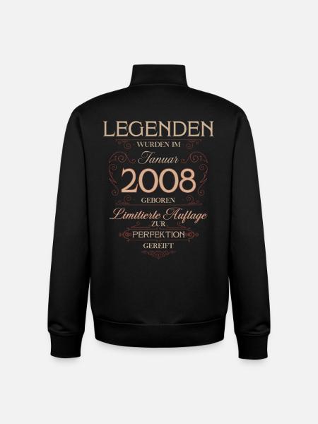 18th Birthday Legend January 2008 - Unisex Organic Zip Sweatshirt by Stanley/Stella - black