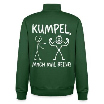 Partenaire de fitness REND LES JAMBES DRÔLES - Sweat zippé unisexe en coton bio Stanley/Stella - vert bouteille - Dos - AI Model Male 185 dark (185cm)