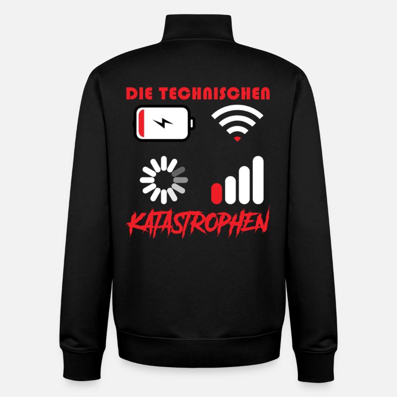 Computer THE TECHNICAL DISASTERS FUNNY - Unisex Organic Zip Sweatshirt by Stanley/Stella - black