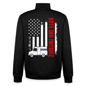 Briefträger BOTE DER NATIONZ Lustiges - Unisex Organic Zip Sweatshirt von Stanley/Stella - Schwarz - Hinten - AI Model Male 185 light (185cm)