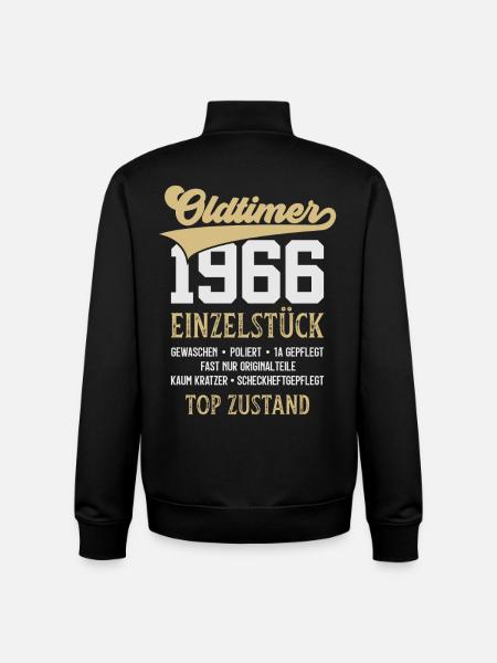 AUTO D'EPOCA PEZZO UNICO DEL 1966 60° COMPLEANNO - Felpa unisex con zip in cotone biologico di Stanley/Stella - nero