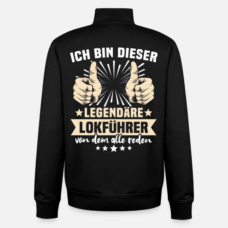 Dictons du conducteur de train - Sweat zippé unisexe en coton bio Stanley/Stella - noir