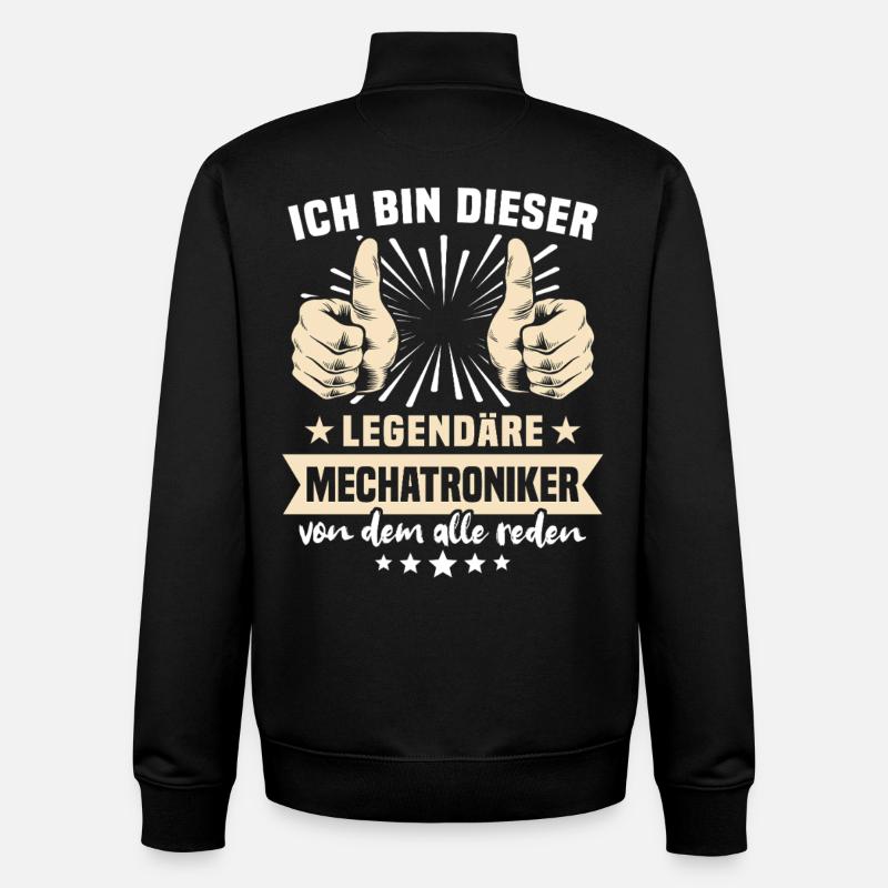 Dictons des techniciens en mécatronique - Sweat zippé unisexe en coton bio Stanley/Stella - noir