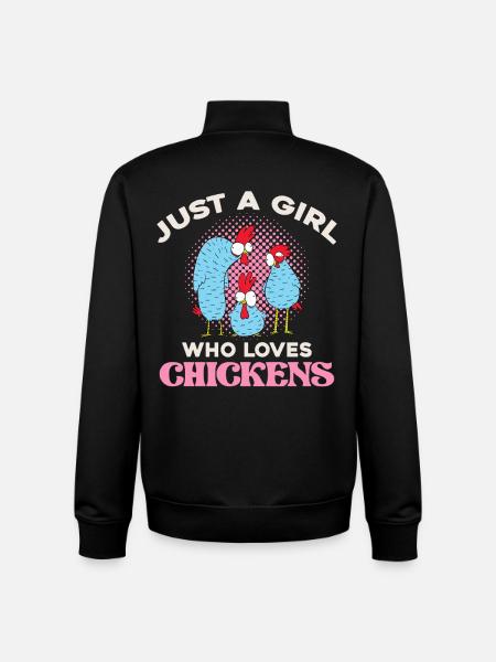 Nur ein Mädchen liebt Hühner - Unisex Organic Zip Sweatshirt von Stanley/Stella - Schwarz