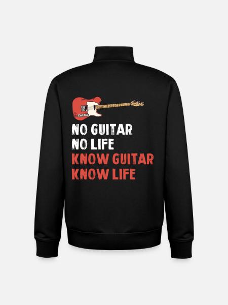 Guitar Is Life Saying Graphic - Unisex Organic Zip Sweatshirt by Stanley/Stella - black
