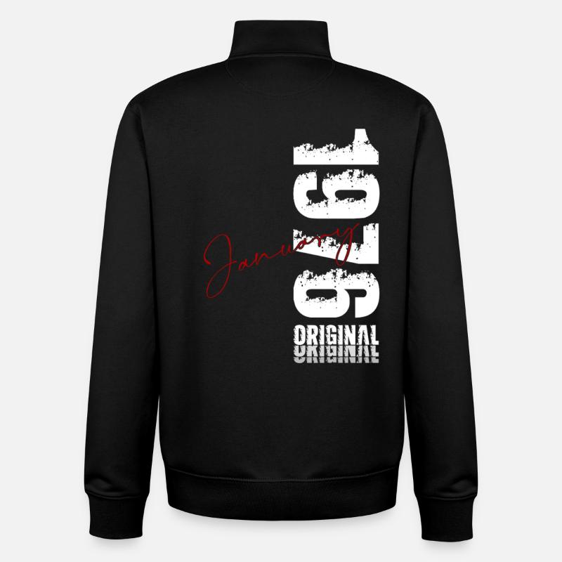 50e anniversaire Original janvier 1976 - Sweat zippé unisexe en coton bio Stanley/Stella - noir
