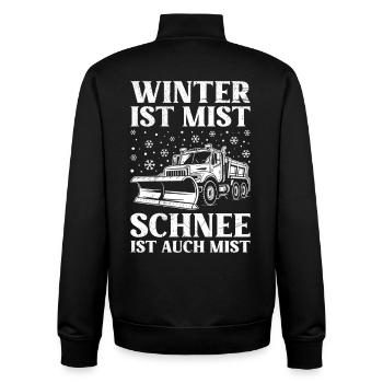 Service d’hiver L’HIVER, C’EST DE LA LA NEIGE, C’EST DE LA - Sweat zippé unisexe en coton bio Stanley/Stella - noir - Dos - AI Model Male 185 light (185cm)