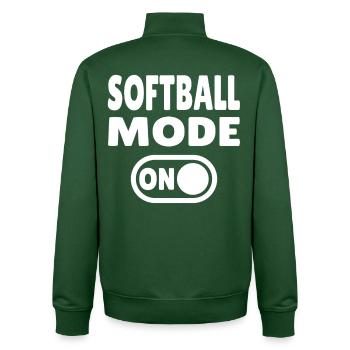 Softball Mode ON - Unisex Organic Zip Sweatshirt von Stanley/Stella - Flaschengrün - Hinten - AI Model Male 185 dark (185cm)