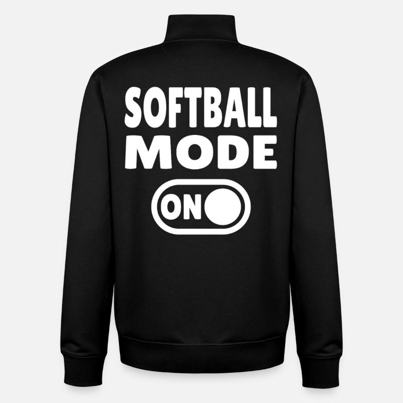 Softball Mode ON - Unisex Organic Zip Sweatshirt by Stanley/Stella - black