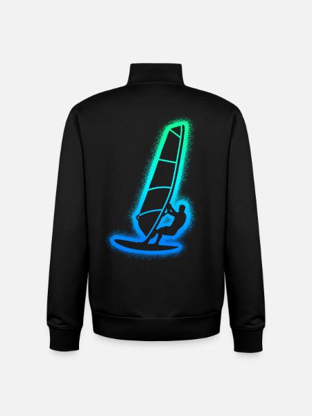 Windsurfing Windsurfer Kids Men Windsurf - Unisex Organic Zip Sweatshirt by Stanley/Stella - black