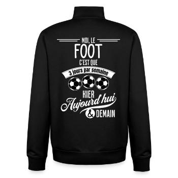Fußball 3 Tage Woche Humor Leidenschaft - Unisex Organic Zip Sweatshirt von Stanley/Stella - Schwarz - Hinten - AI Model Male 185 light (185cm)