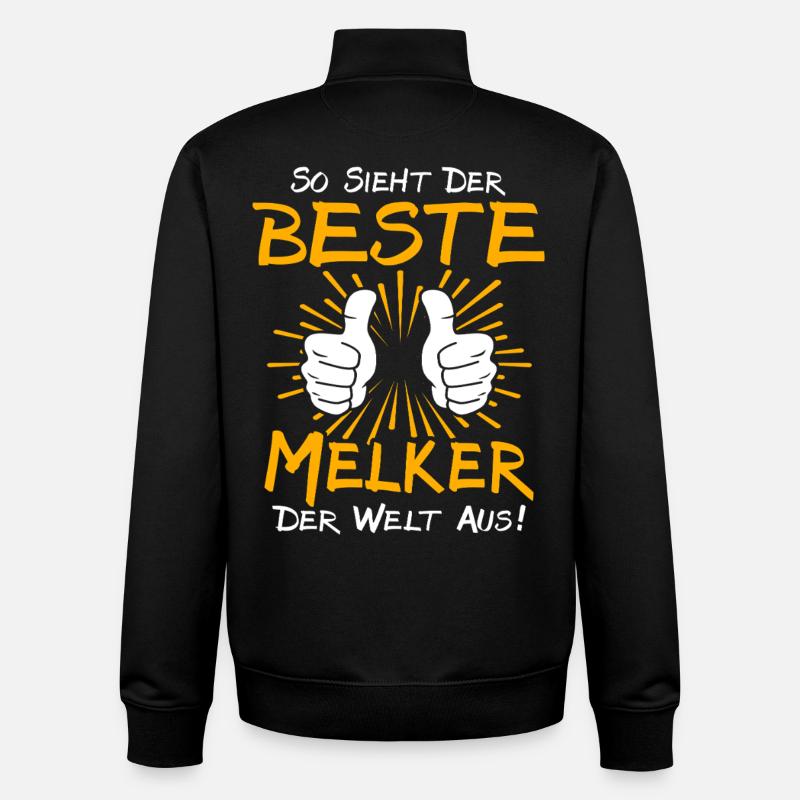 Idée de cadeau Melker - Sweat zippé unisexe en coton bio Stanley/Stella - noir