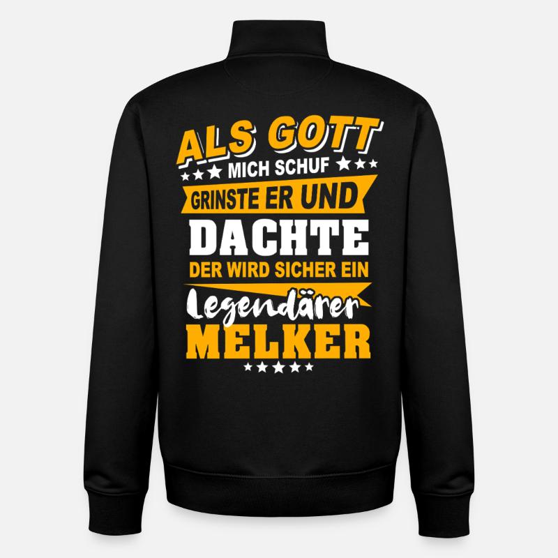 Dictons de Melker - Sweat zippé unisexe en coton bio Stanley/Stella - noir