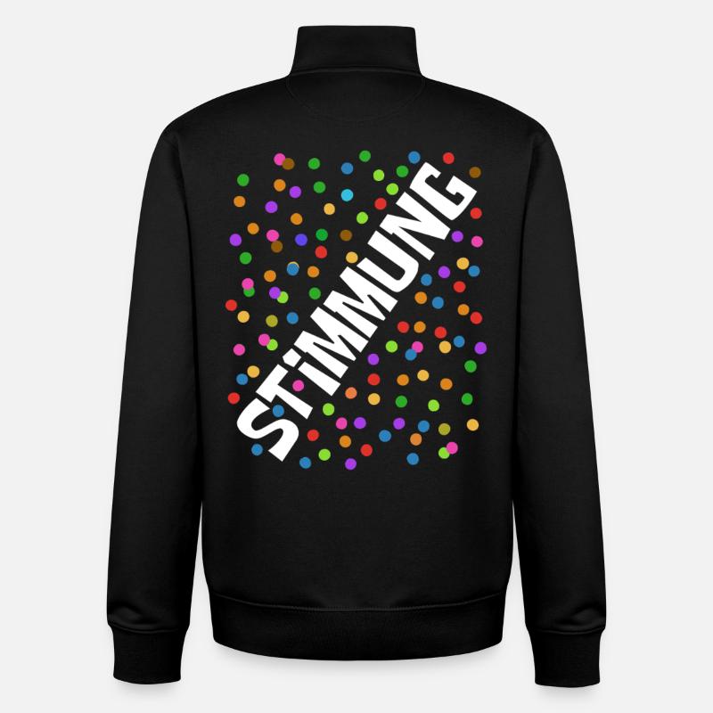 Carnaval - Carnaval - Atmosphère - Confettis - Sweat zippé unisexe en coton bio Stanley/Stella - noir