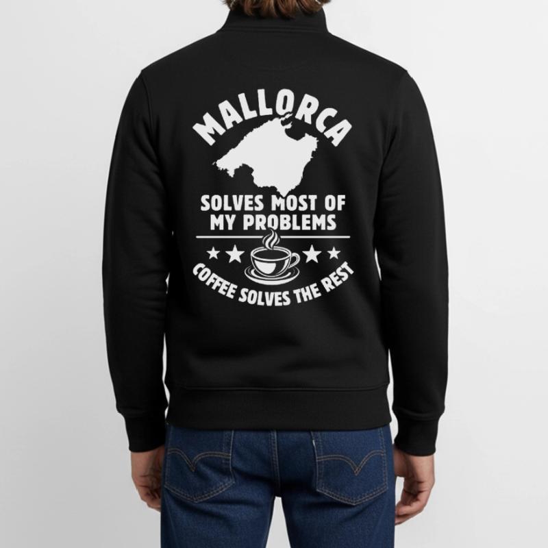 Mallorca solves most of my Problems - Kaffee Unisex Organic Zip Sweatshirt von Stanley/Stella