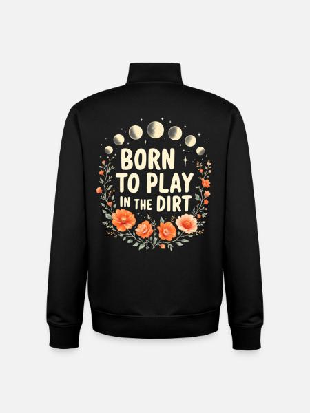 Né pour jouer dans la terre - Sweat zippé unisexe en coton bio Stanley/Stella - noir