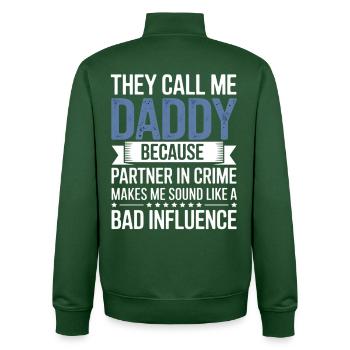 Papa partenaire de crime Tee - Sweat zippé unisexe en coton bio Stanley/Stella - vert bouteille - Dos - AI Model Male 185 dark (185cm)