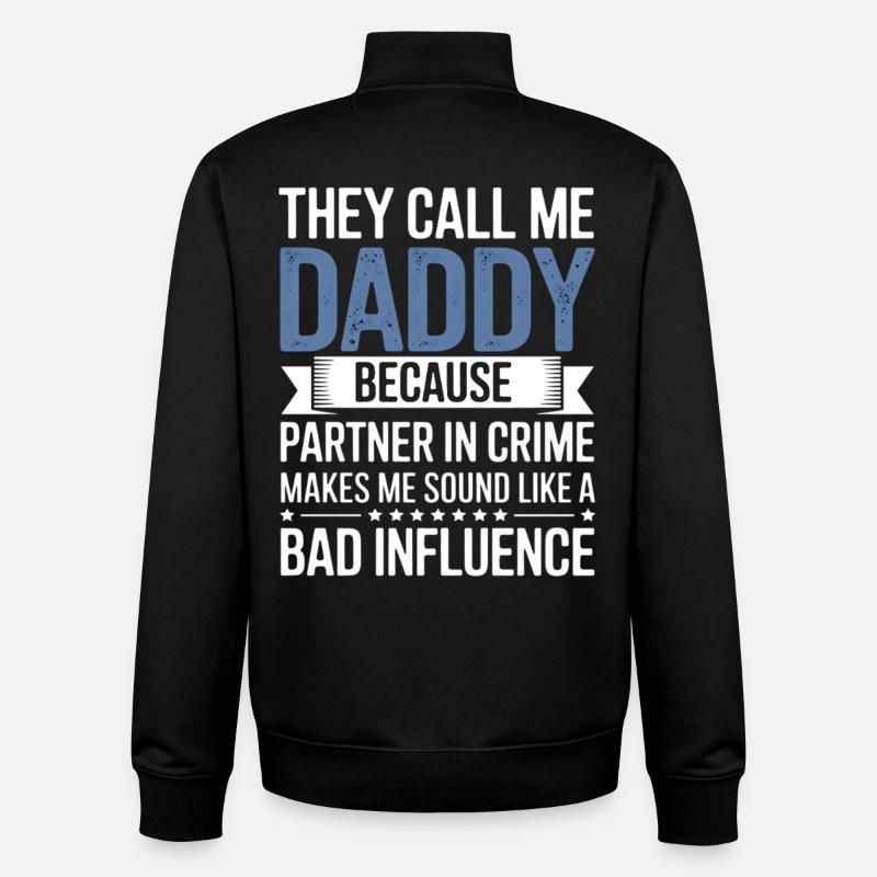 Daddy Partner in Crime Tee - Unisex Organic Zip Sweatshirt von Stanley/Stella - Schwarz
