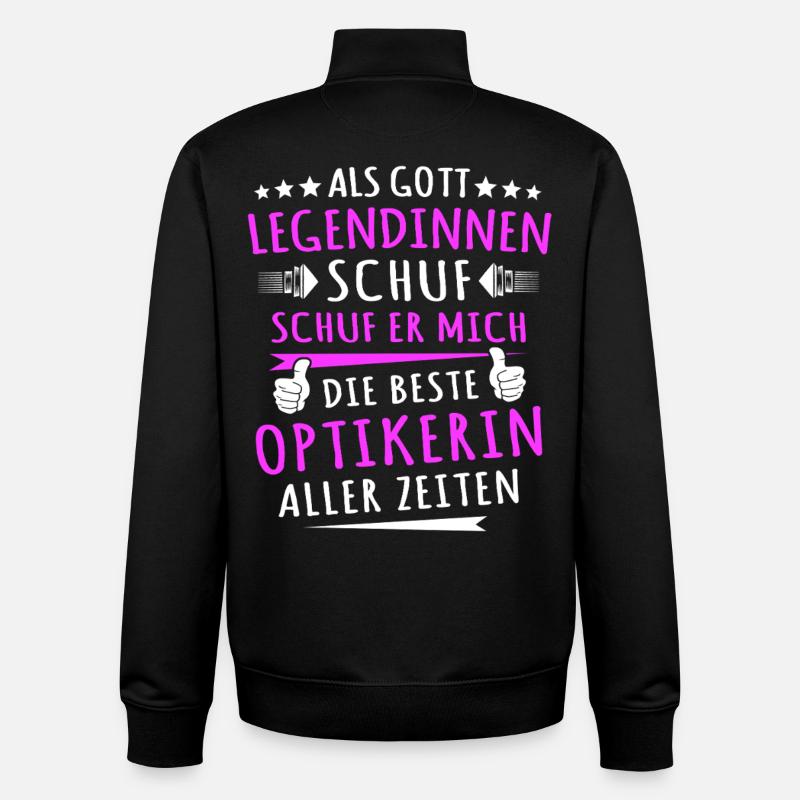 Optikerin Sprüche - Unisex Organic Zip Sweatshirt von Stanley/Stella - Schwarz