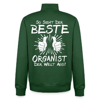 Meilleur organiste - Sweat zippé unisexe en coton bio Stanley/Stella - vert bouteille - Dos - AI Model Male 185 dark (185cm)