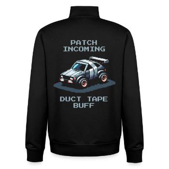 Patch: Duct Tape | RC Cars Humor - Unisex Organic Zip Sweatshirt von Stanley/Stella - Schwarz - Hinten - AI Model Male 185 light (185cm)