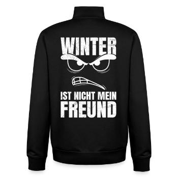 Service d’hiver L’HIVER N’EST PAS MON AMI - Sweat zippé unisexe en coton bio Stanley/Stella - noir - Dos - AI Model Male 185 light (185cm)