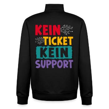 Nerd Computer NO TICKET NO PROBLEM FUNNY - Unisex Organic Zip Sweatshirt by Stanley/Stella - black - Back - AI Model Male 185 light (185cm)