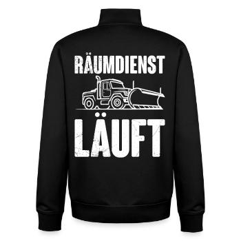Winterdienst RÄUMDIENST LÄUFT Lustiges - Unisex Organic Zip Sweatshirt von Stanley/Stella - Schwarz - Hinten - AI Model Male 185 light (185cm)