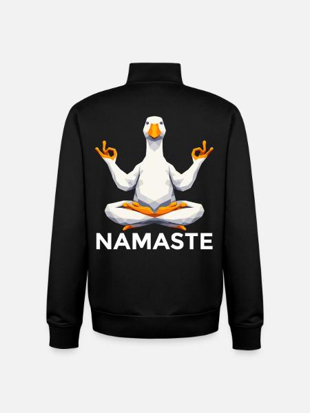 Namaste Goose Meditation - Unisex Organic Zip Sweatshirt by Stanley/Stella - black