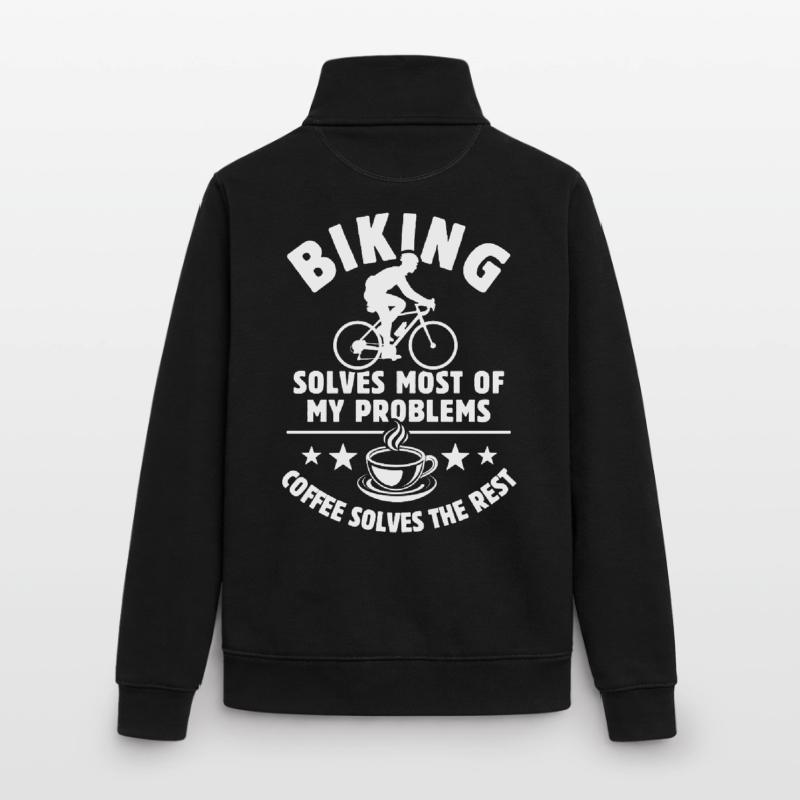 Biking solves most of my Problems Kaffee Geschenk Unisex Organic Zip Sweatshirt von Stanley/Stella