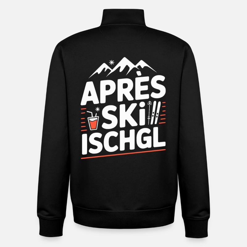 Après Ski Party Ischgl - Sweat zippé unisexe en coton bio Stanley/Stella - noir