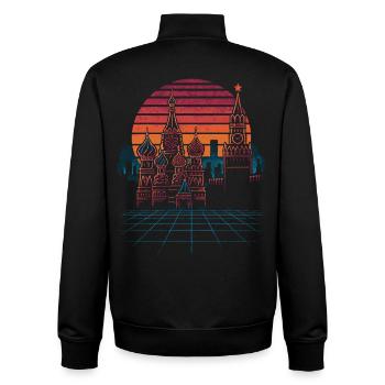 Neon Moscow Skyline Retro - Unisex Organic Zip Sweatshirt by Stanley/Stella - black - Back - AI Model Male 185 light (185cm)