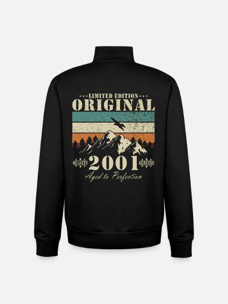 Limited Original 2001 Mountain Landscape - Unisex Organic Zip Sweatshirt by Stanley/Stella - black