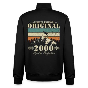 Original limité 2000 – Art mature - Sweat zippé unisexe en coton bio Stanley/Stella - noir - Dos - AI Model Male 185 light (185cm)