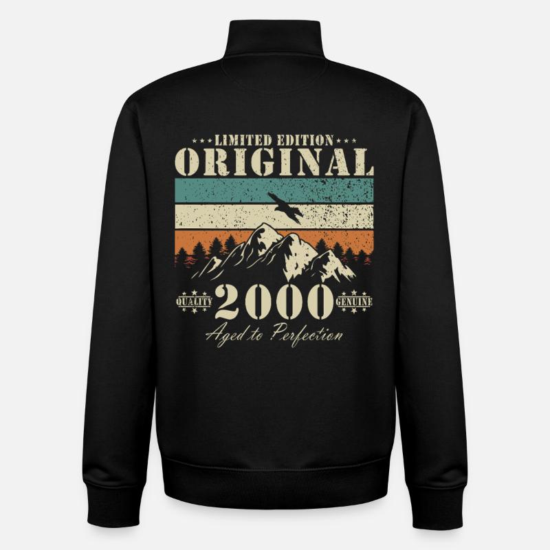 Original limité 2000 – Art mature - Sweat zippé unisexe en coton bio Stanley/Stella - noir