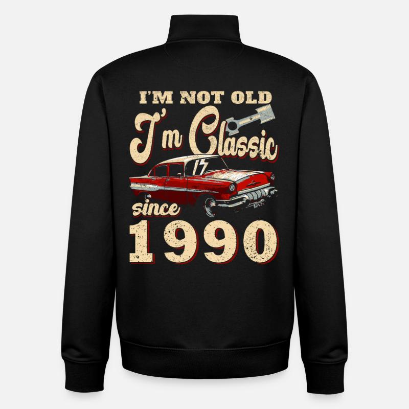 I've been classic since 1990 - Unisex Organic Zip Sweatshirt by Stanley/Stella - black