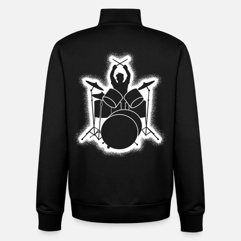 Drums Drummer Drummer - Unisex Organic Zip Sweatshirt by Stanley/Stella - black